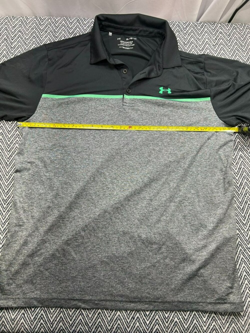 Under Armour Playoff Golf Polo Moisture Wicking Athletic Shirt XL Gray Green